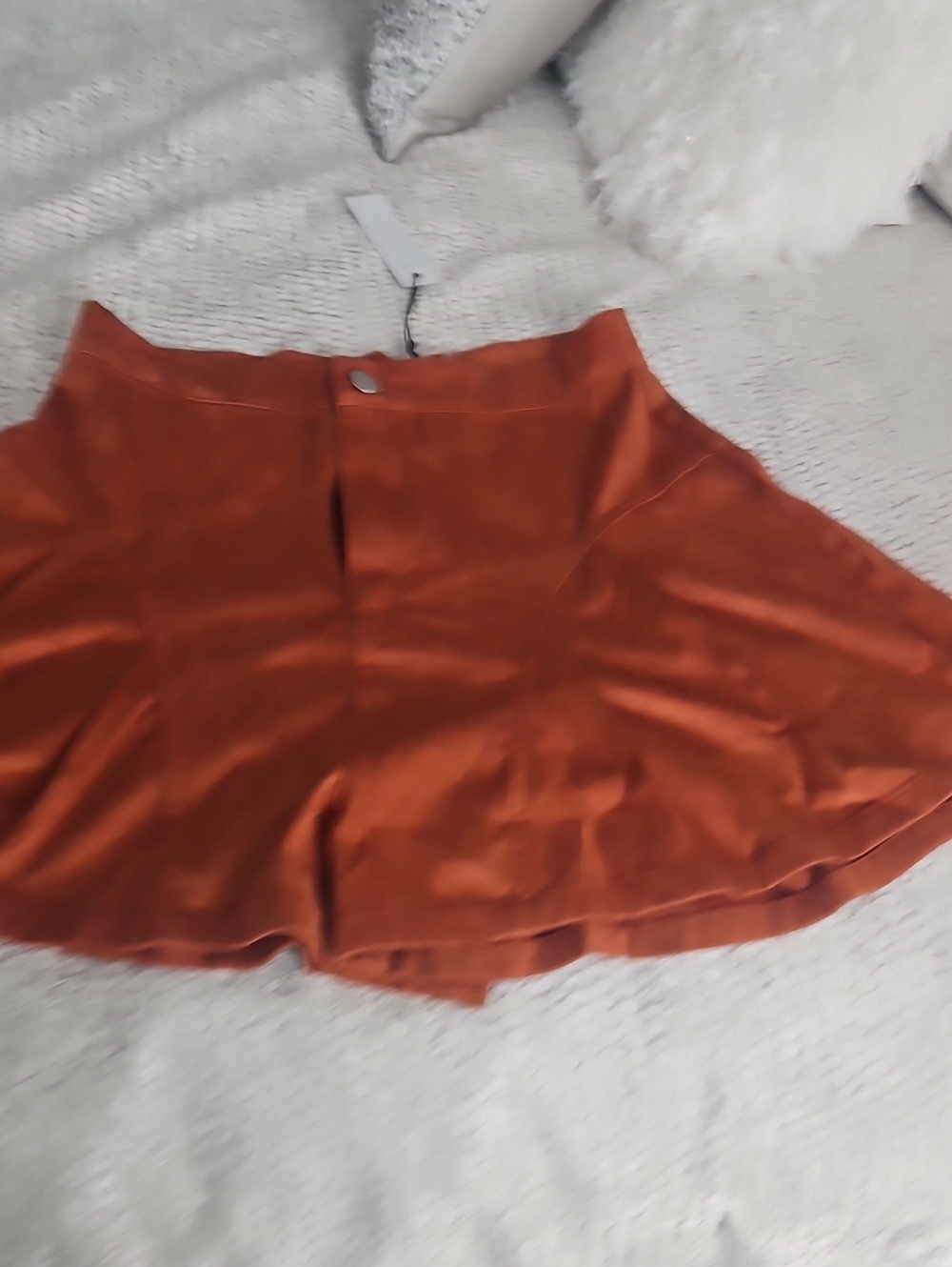 High-Waist Rust Circle Skater Skirt